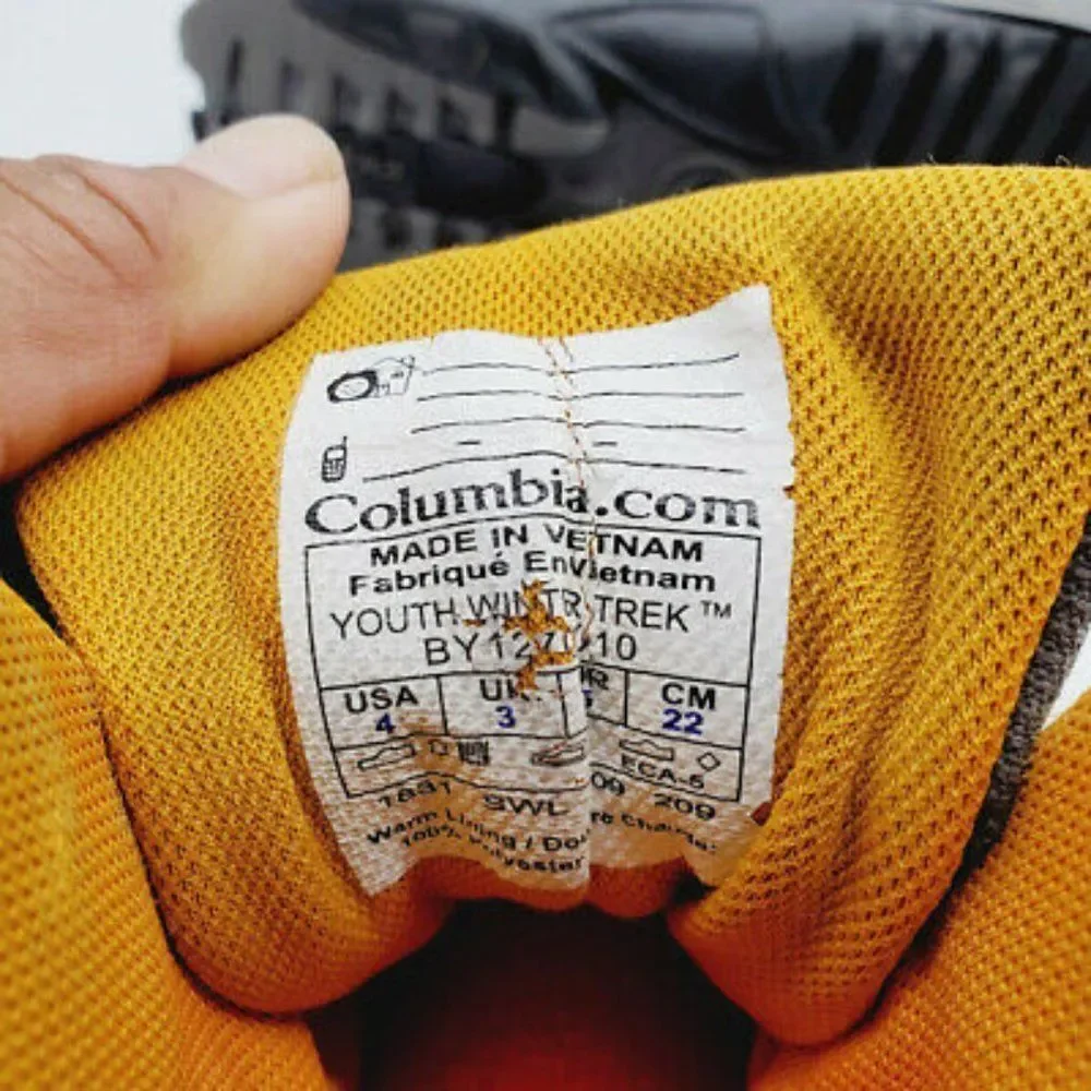 Columbia Youth Omni Grip Yellow‎ Gray Hiking Shoes